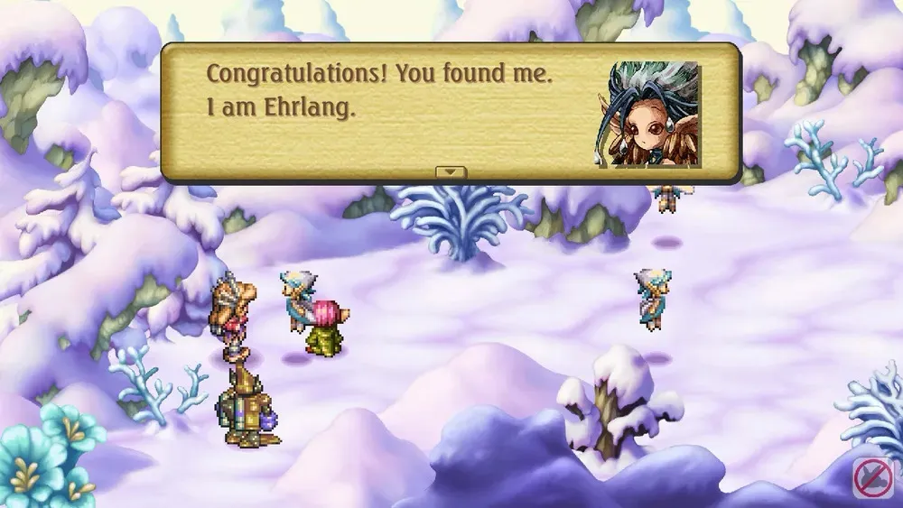 A fairy telling me, "Congatulations! You found me! My name is Ehrlang.
