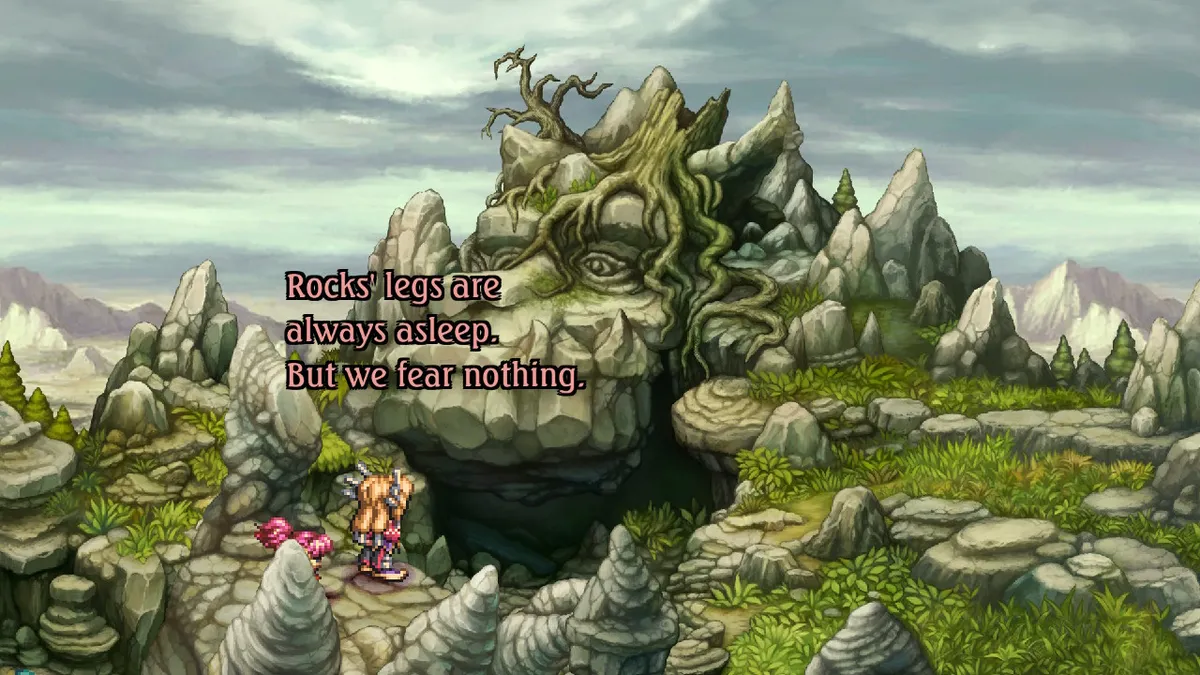 Gaea: Rock's legs are always asleep. But we fear nothing.