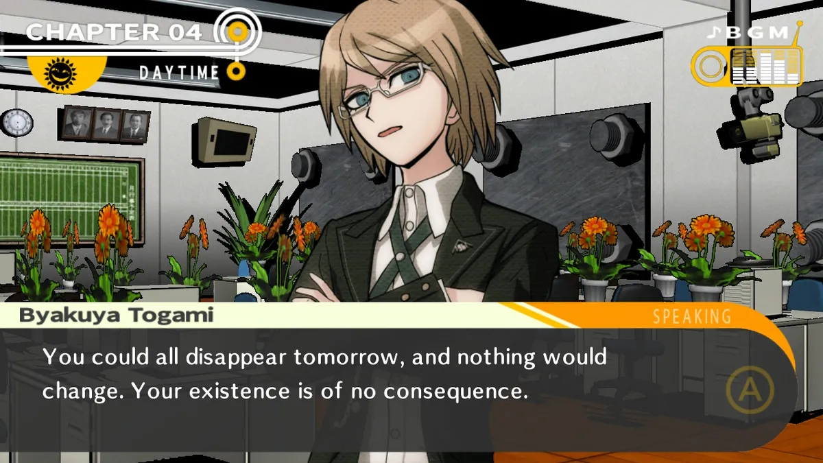 TOGAMI: You could all disappear tomorrow, and nothing would change. Your existence is of no consequence.