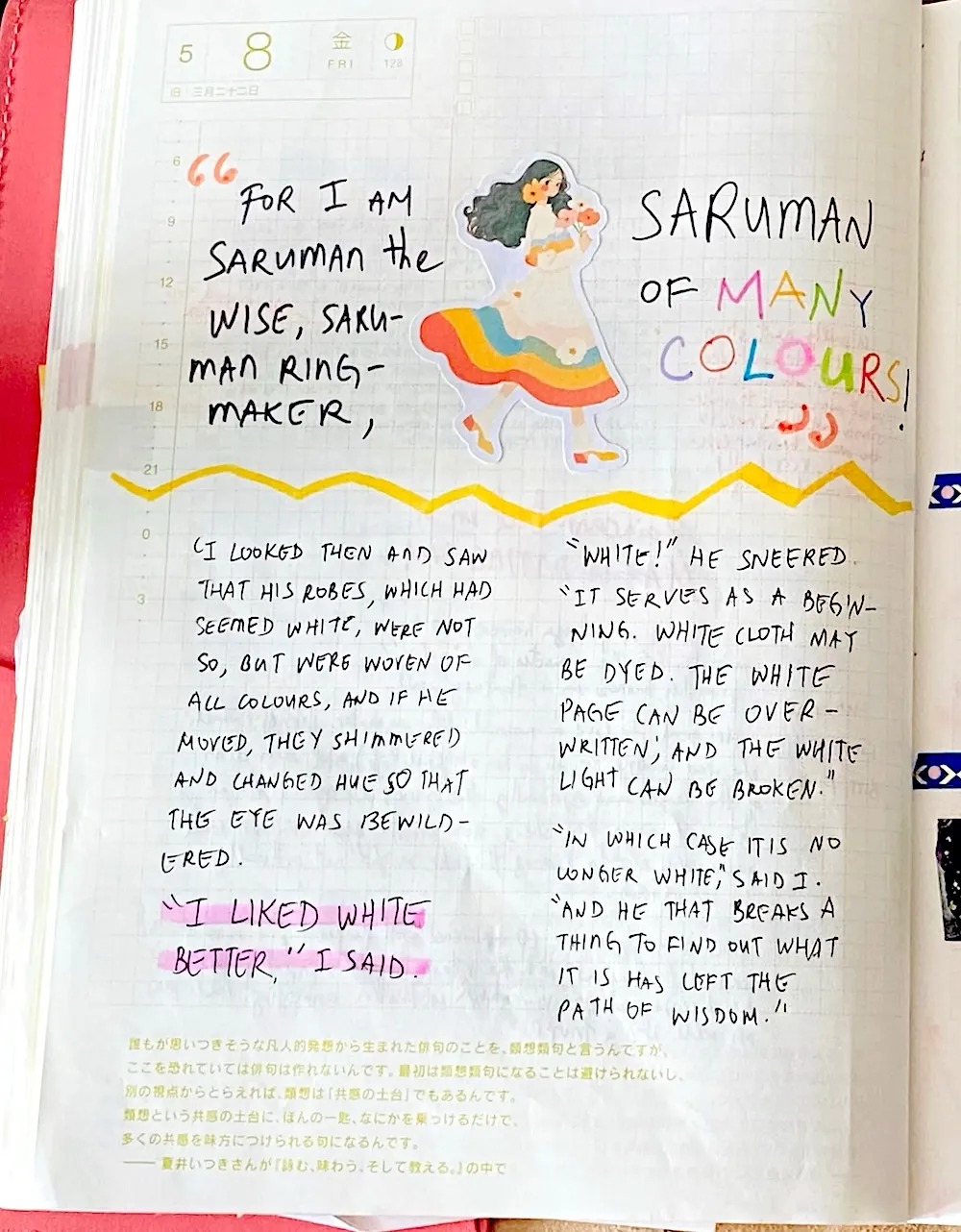 journal page about Lord of the Rings
