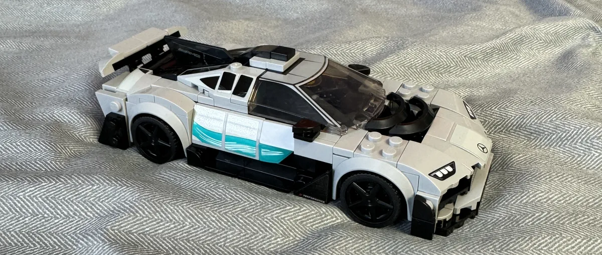 Mercedes-AWG Project One LEGO completed, as seen from the right-hand side