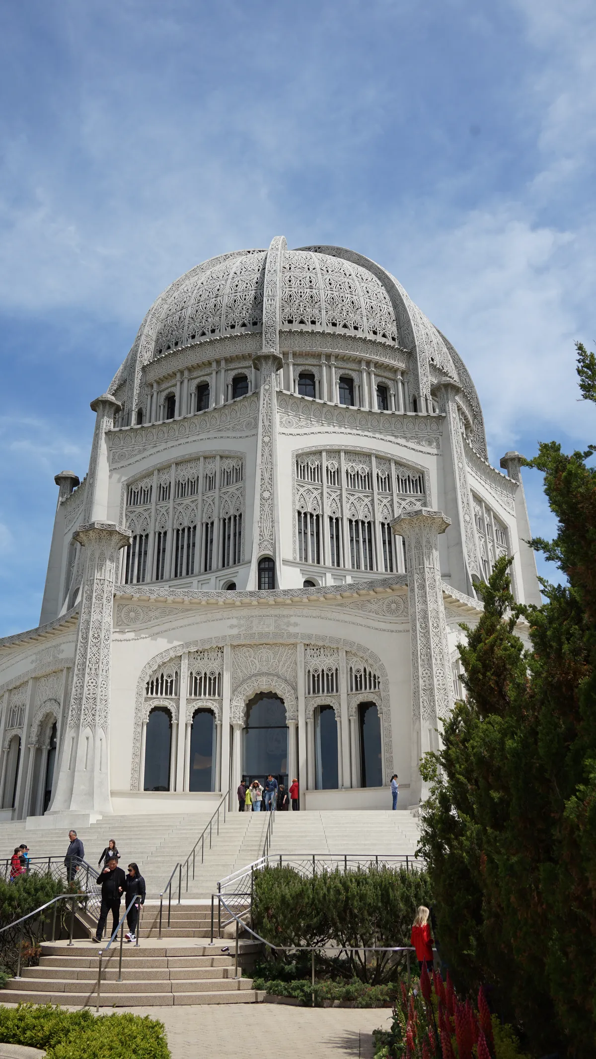 Looking up at the temple entrance.