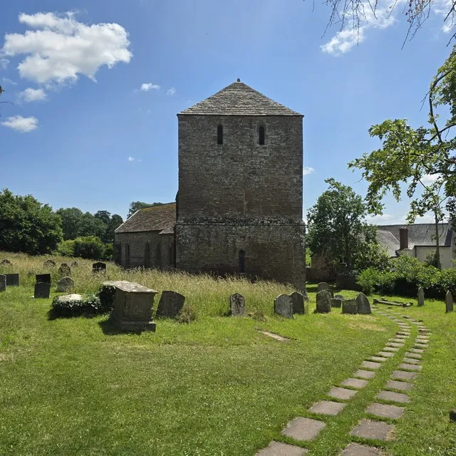 Outside of the church and fortified tower