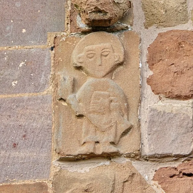 Carving, presumably of Kenelm