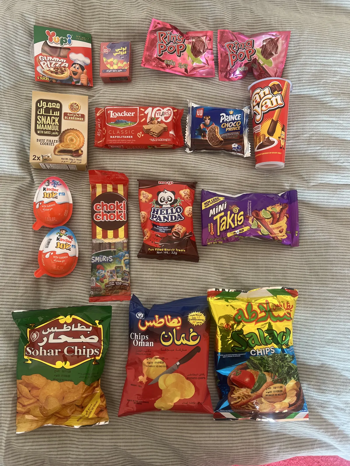 Assortment of popular snacks from the Persian Gulf