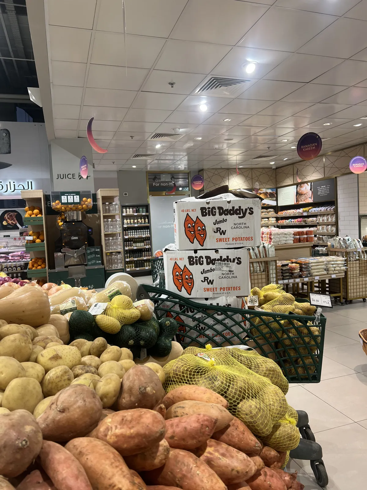 Potato section at the supermarket