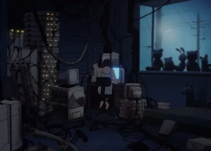 image-of-lain: computer room built up with servers